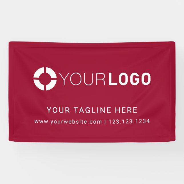 Red Custom Company Logo Event Displays Banner (Horizontal)