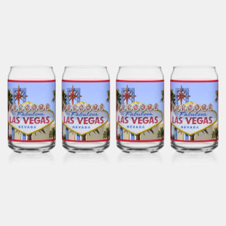 Red Custom Family Las Vegas Nevada Welcome Sign  Can Glass