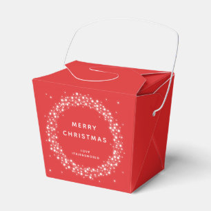 Red Custom Message Sparkling Lights Christmas Favour Box