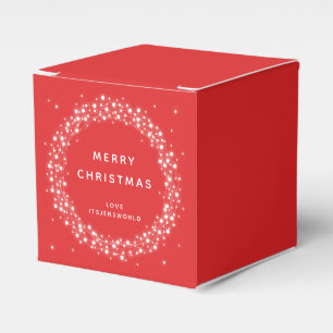 Red Custom Message Sparkling Lights Christmas Favour Box