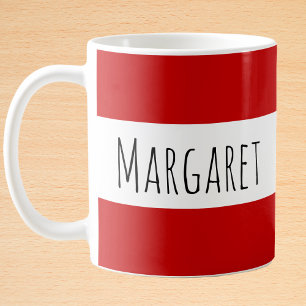 Red Custom Name Personalized Coffee Mug