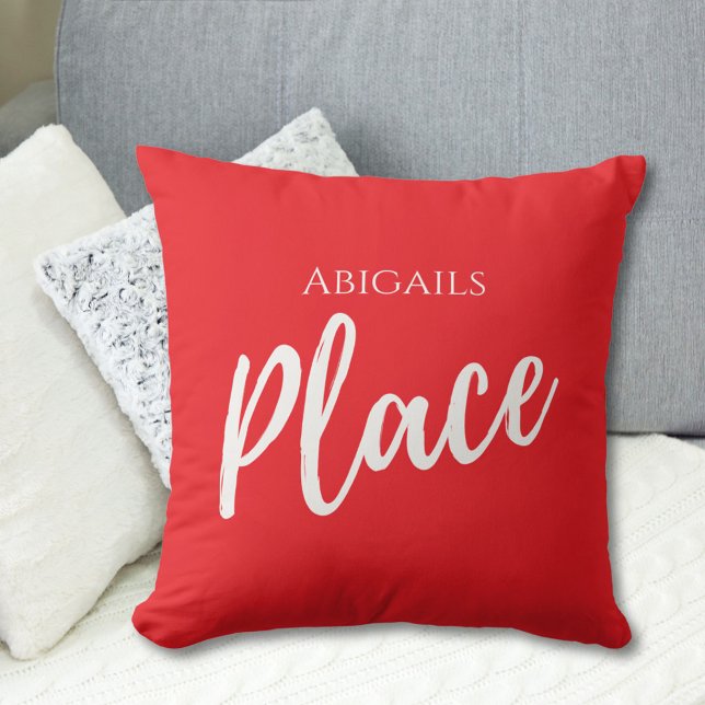 Red Custom Name Place Cushion (Creator Uploaded)