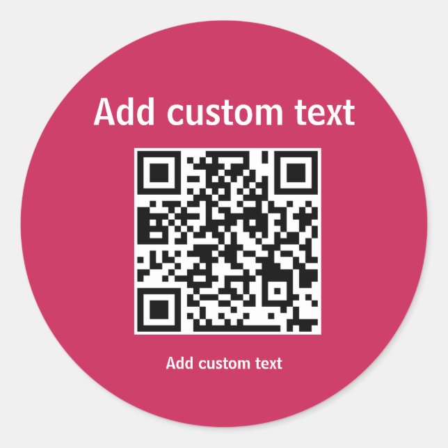 red custom QR code personalise website sticker (Front)