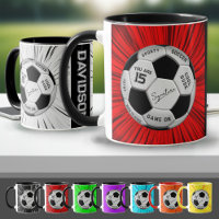 Red Custom Soccer Ball Birthday Age Name