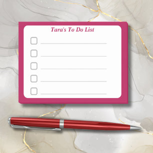 Red Custom To Do List Sticky Post-it Notes