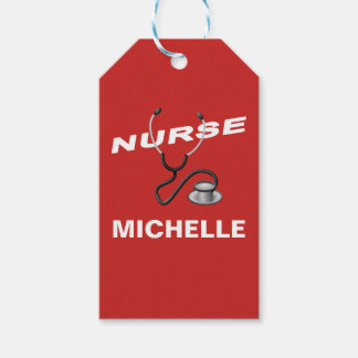 RED Customisable Name Nurse Gift Tags