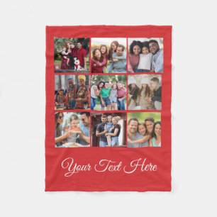 Red Customisable Photo Blanket Collage