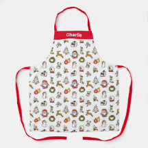 Red Cute Christmas Apron