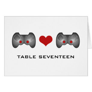 Red Cute Gamer Table Number Card