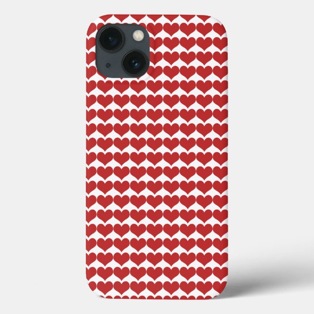 Red Cute Hearts Pattern BT iPad Mini Case (Back)