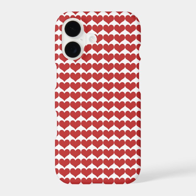 Red Cute Hearts Pattern BT iPhone 7 Plus Case (Back)