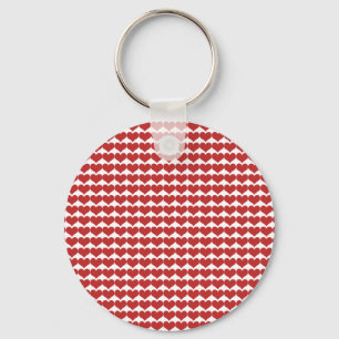 Red Cute Hearts Pattern Keychain