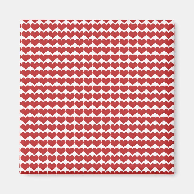 Red Cute Hearts Pattern Magnet (Front)