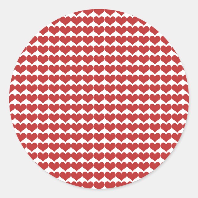 Red Cute Hearts Pattern Stickers (Front)