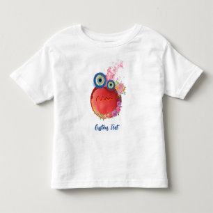 Red Cute Little Guys Collection Custom Text Toddler T-Shirt