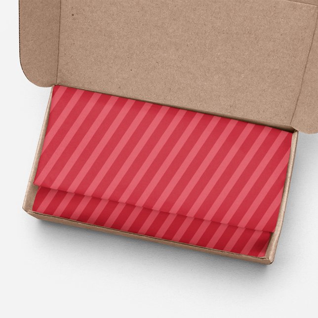 Red Cute Striped Pattern Simple Tissue Paper (Red striped pattern tissue paper. )