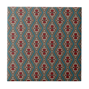 Red Cyan Copper Azulejos Tile Elegance Name