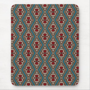 Red Cyan Copper Azulejos Tile Elegance Name Mouse Pad