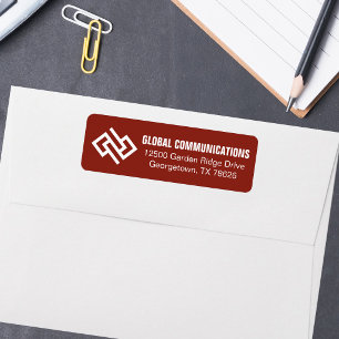 Red Cyber Technology Company Return Address Label
