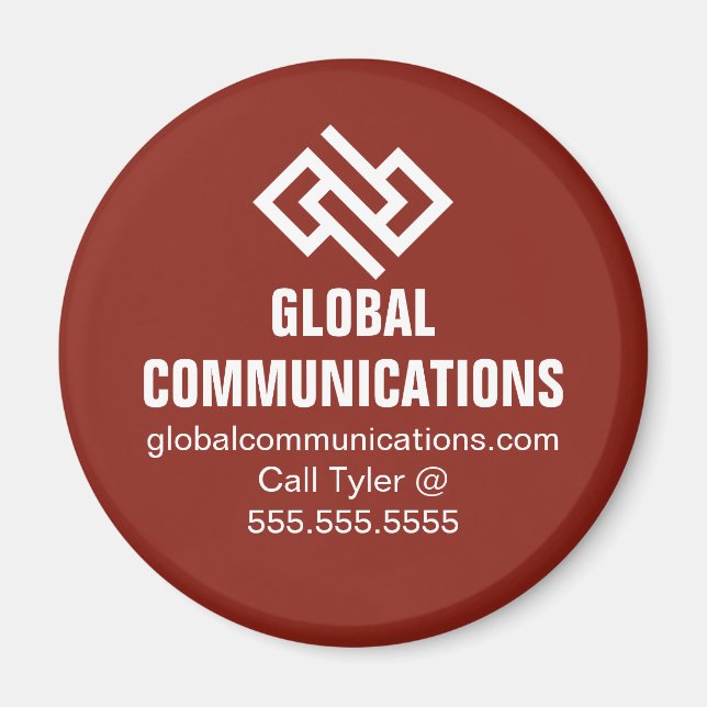 Red Cyber Technology Computer Company Custom Magnet (Front)
