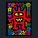 Red Cyclops Alien – Funky Neon Pop Art Monster Poster<br><div class="desc">The Red Cyclops Alien radiates funky neon energy! With one glowing eye and a mischievous grin, this pop art monster is the perfect quirky companion for vibrant and playful walls.</div>