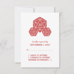 Red D20 Dice Response Card