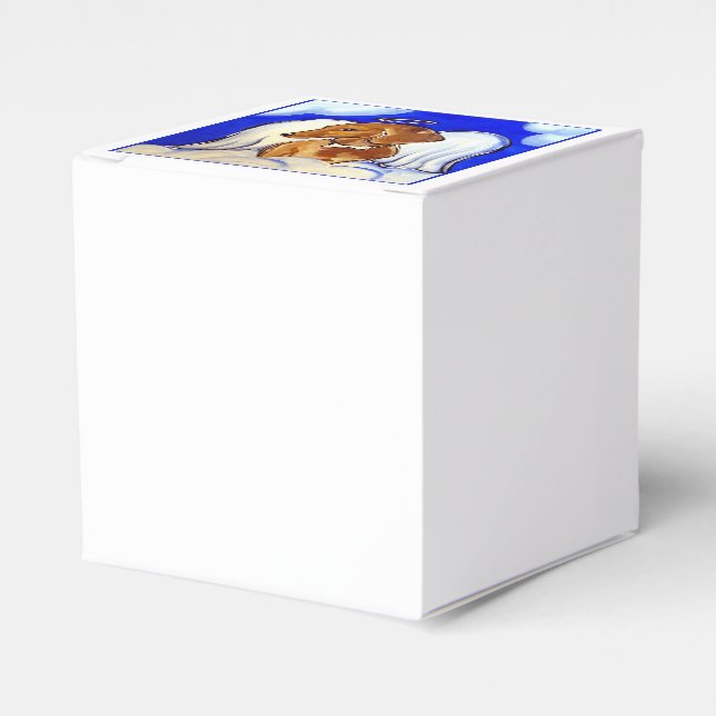 Red Dachshund Angel Favour Box (Front Side)