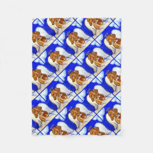 Red Dachshund Angel Fleece Blanket
