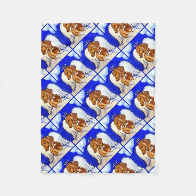 Red Dachshund Angel Fleece Blanket (Front)