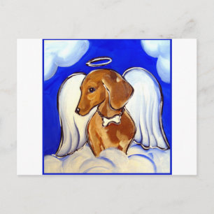 Red Dachshund Angel Postcard