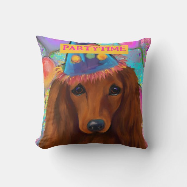 RED DACHSHUND            CUSHION (Front)