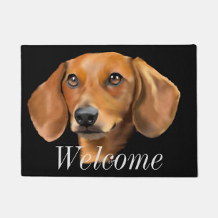 Red Dachshund Dog Doormat