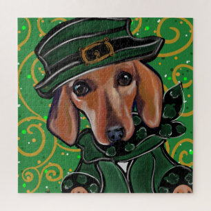 RED DACHSHUND JIGSAW PUZZLE