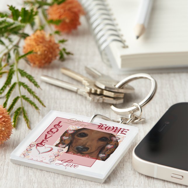 Red Dachshund       Key Ring (Front Right)