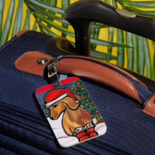 Red Dachshund    Luggage Tag