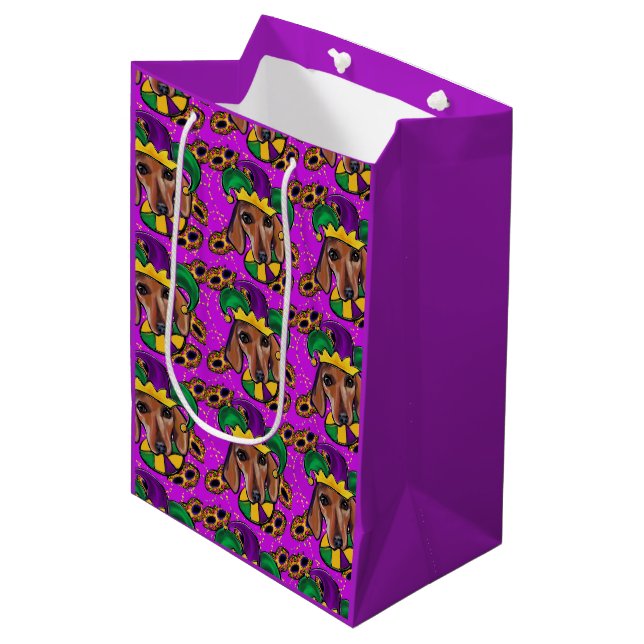 RED DACHSHUND       MEDIUM GIFT BAG (Front Angled)