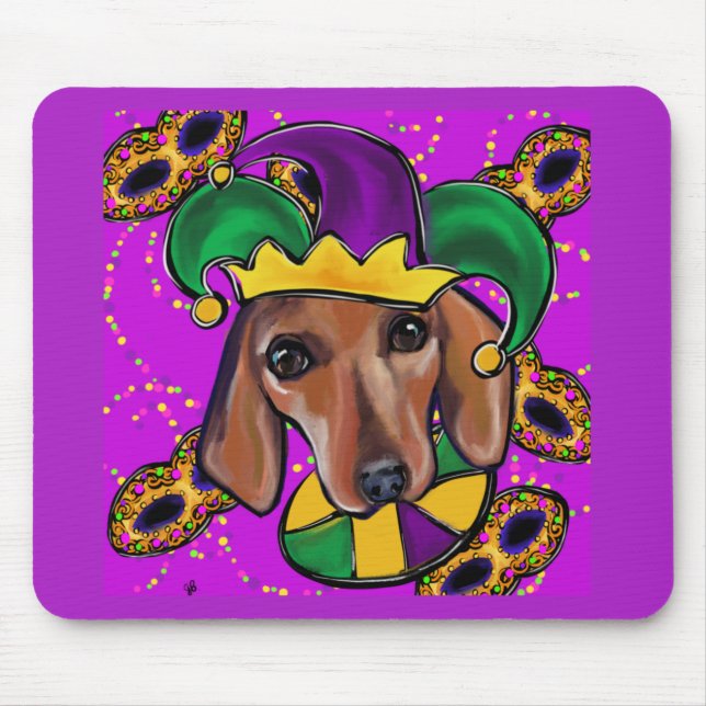 RED DACHSHUND     MOUSE PAD (Front)