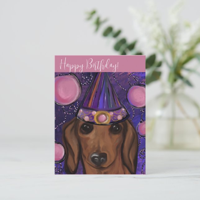 Red Dachshund         Postcard (Standing Front)