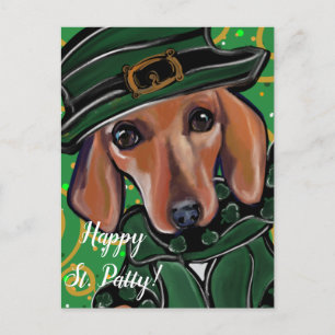 RED DACHSHUND   POSTCARD