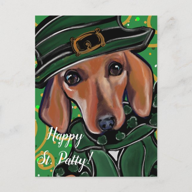 RED DACHSHUND   POSTCARD (Front)