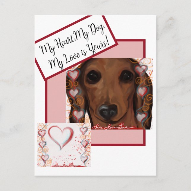 Red Dachshund   Postcard (Front)