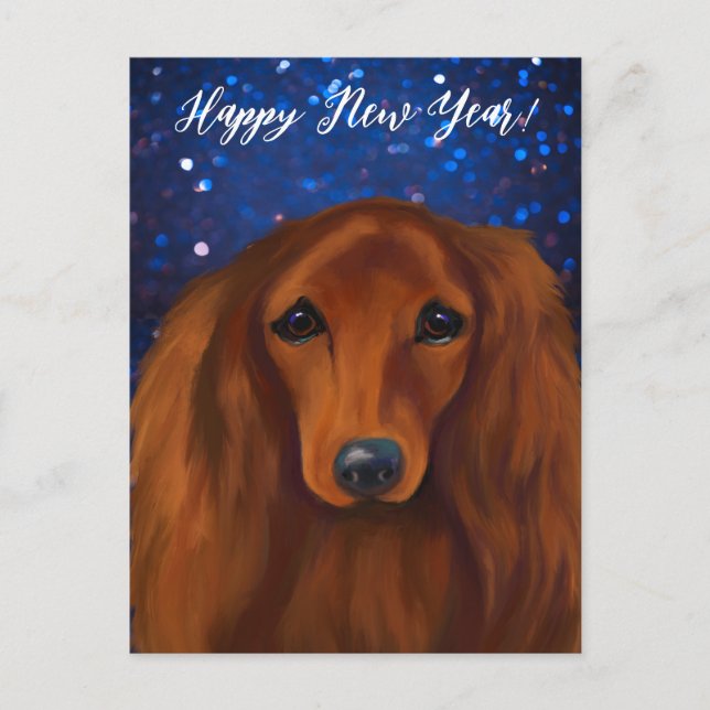 RED DACHSHUND           POSTCARD (Front)