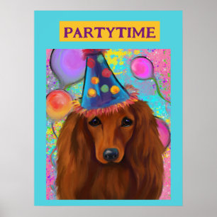 RED DACHSHUND           POSTER