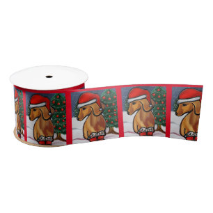 Red Dachshund     Satin Ribbon
