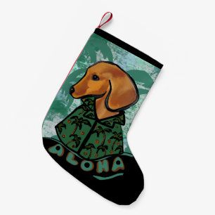 Red Dachshund Small Christmas Stocking