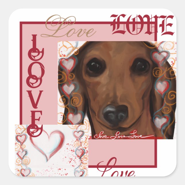 Red Dachshund      Square Sticker (Front)