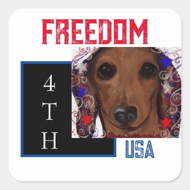 Red Dachshund      Square Sticker (Front)