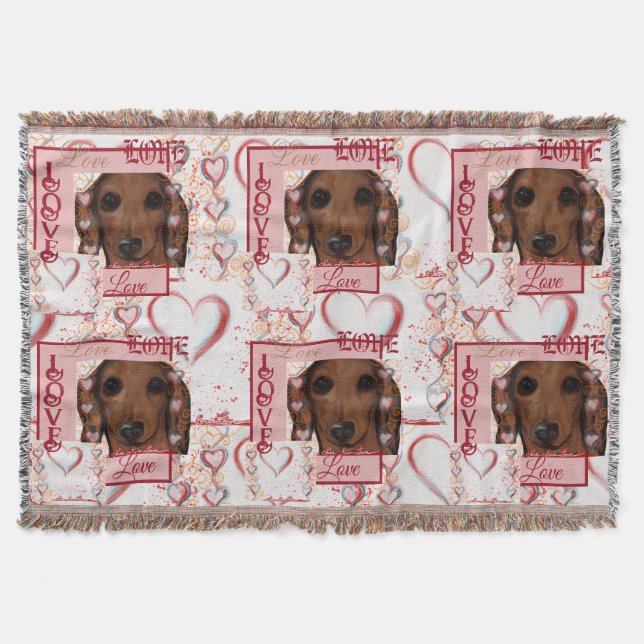 Red Dachshund  Throw Blanket (Front)