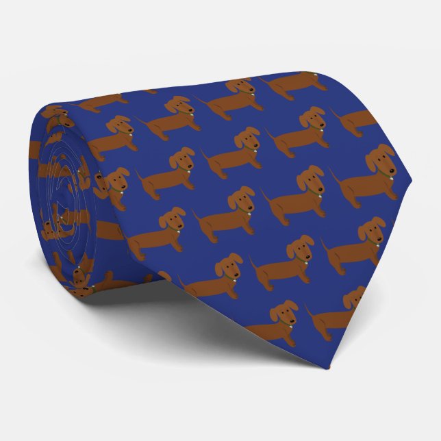 Red Dachshund Tie (Rolled)