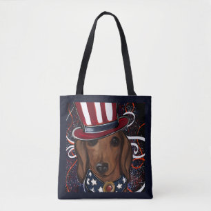 Red Dachshund Tote Bag